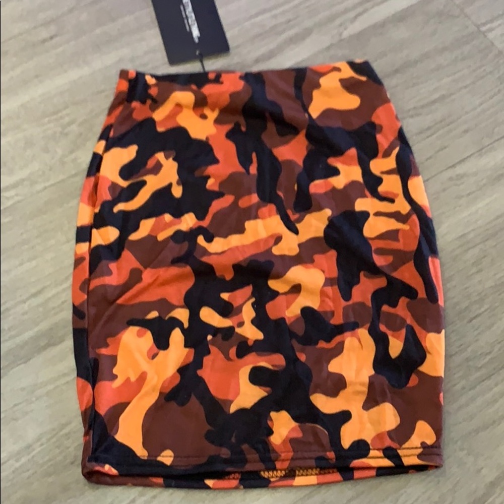 Orange Camouflage colored skirt